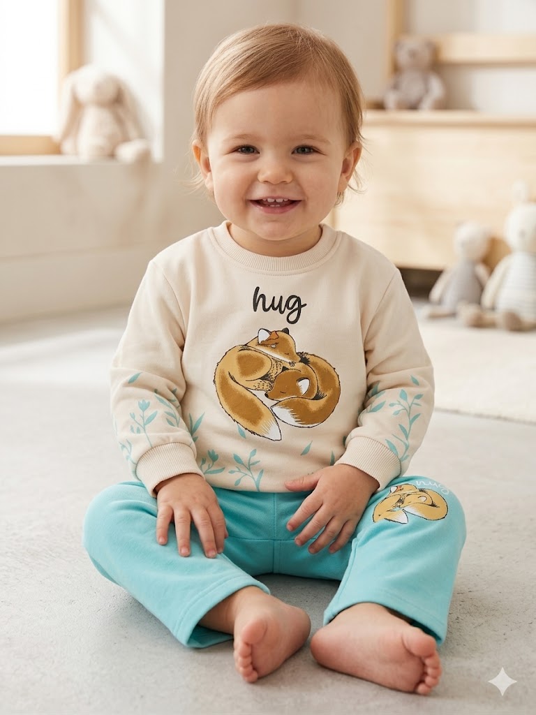 Kids Printed Co-Ord Set – Soft Sweatshirt & Trouser Outfit