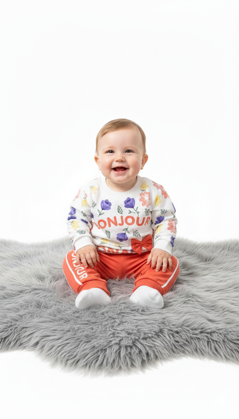 Girls 2 Piece Cotton Pajama Set with Full Sleeves Shirt and Pajama