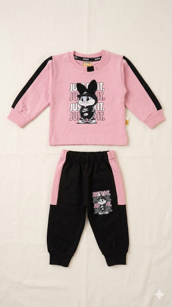 Baby Girls 2 Piece Cotton Pajama Set with Full Sleeves Shirt and Pajama