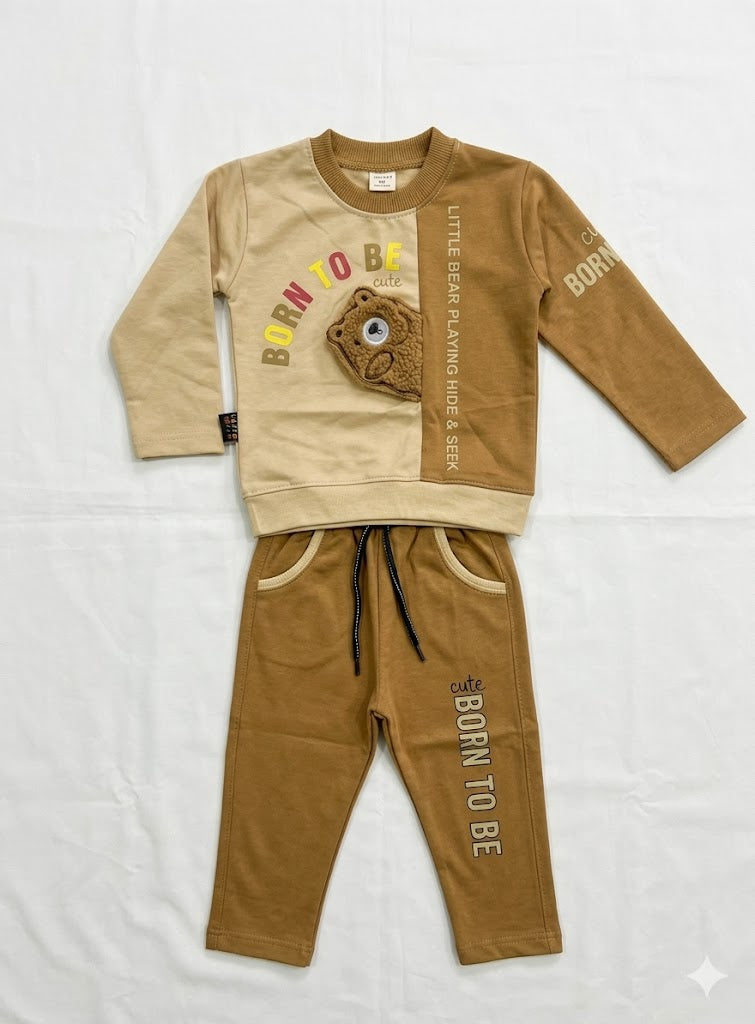 Boys 2 Piece Cotton Pajama Set with Full Sleeves Shirt and Pajama