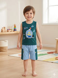 Kids Casual Summer Sleeveless T-Shirt & Shorts Set