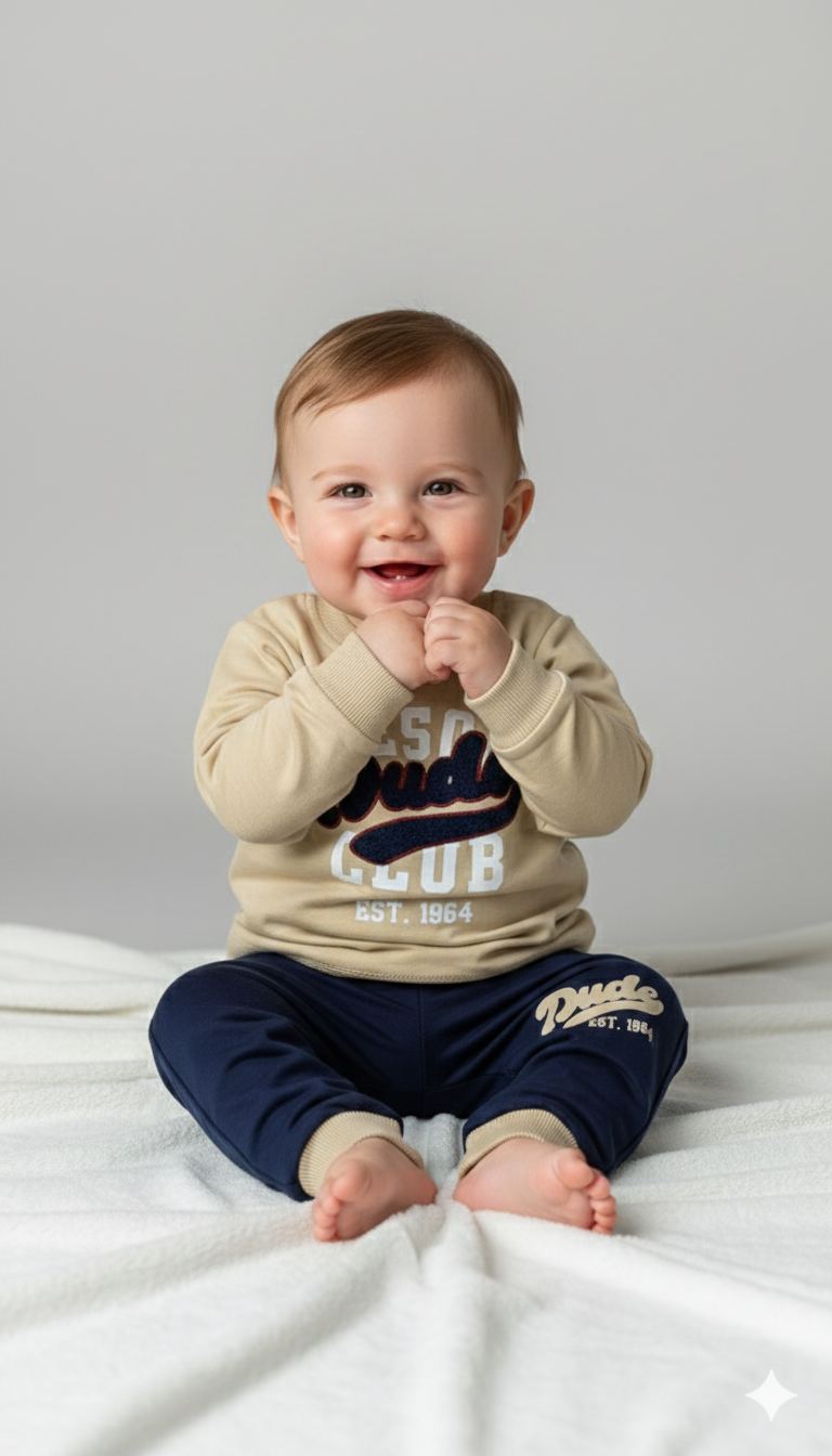 Baby Boys 2 Piece Cotton Pajama Set with Full Sleeves Shirt and Pajama