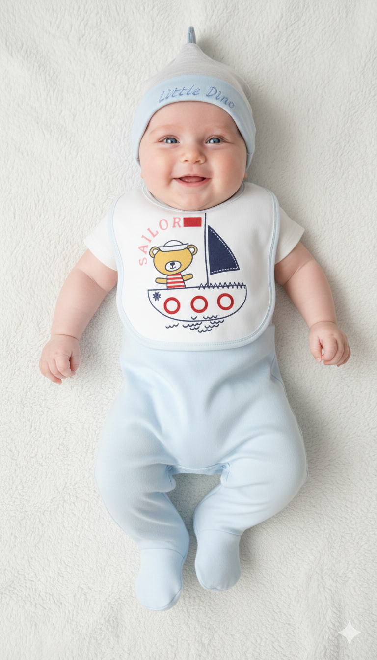 Baby Bibs Pack of 3 – White Cotton