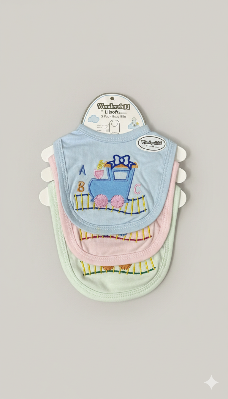 Baby Bibs Pack of 3 – White Cotton