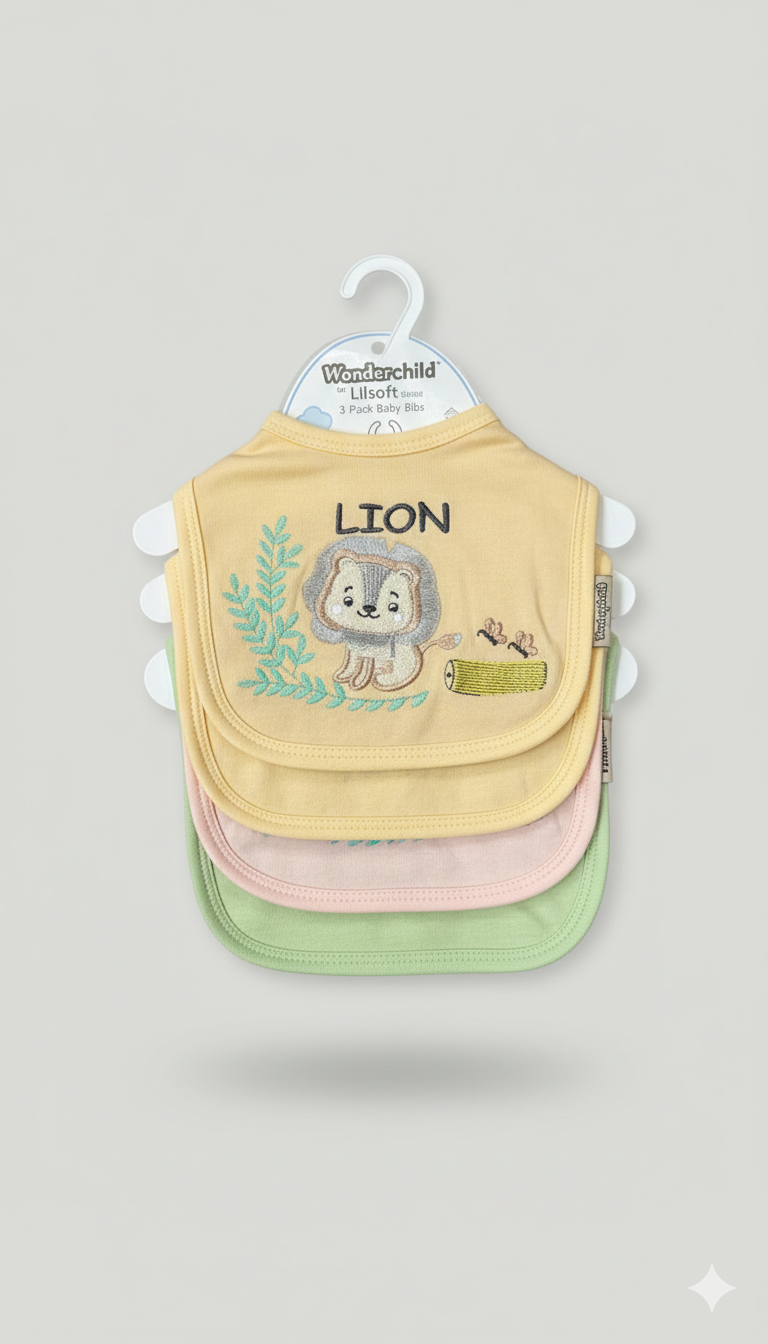 Baby Bibs Pack of 3 – White Cotton