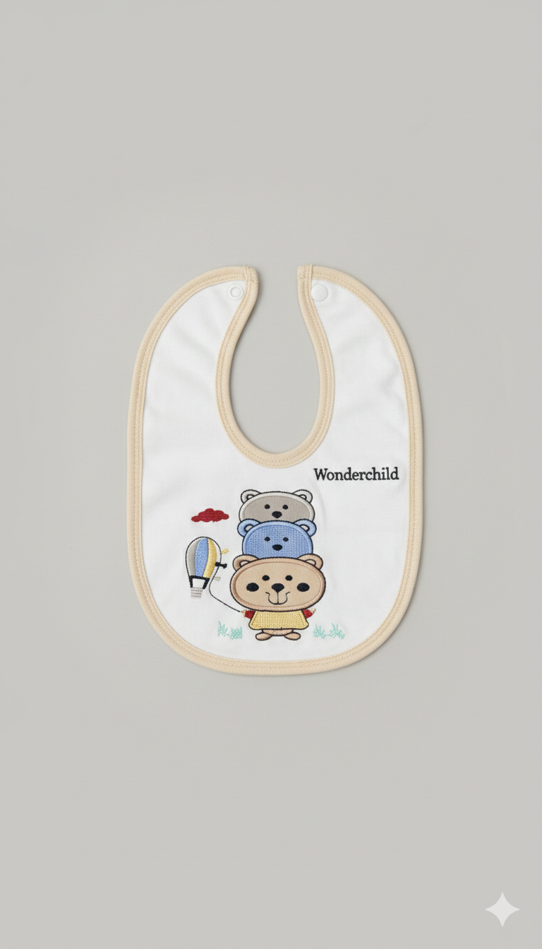 Baby Bibs Pack of 3 – White Cotton