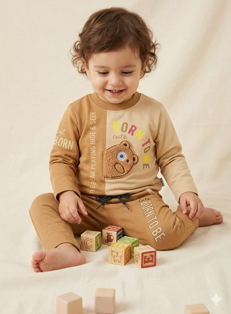 Boys 2 Piece Cotton Pajama Set with Full Sleeves Shirt and Pajama